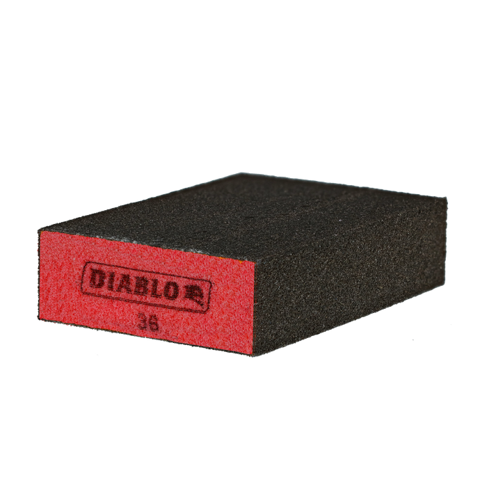 Diablo DFBBLOCCRS01G 4" x 2-3/4" x 1" 36-Grit Flat Edge Sanding Sponge - Main image