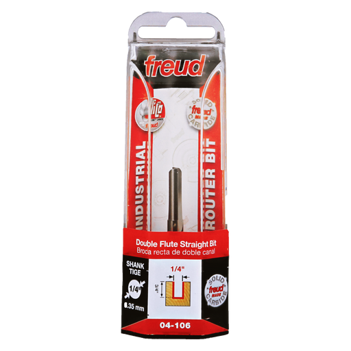 Freud 04-106 1/4" (Dia.) Double Flute Straight Bit - Package image