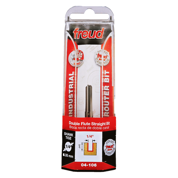 Freud 04-106 1/4" (Dia.) Double Flute Straight Bit - Package image