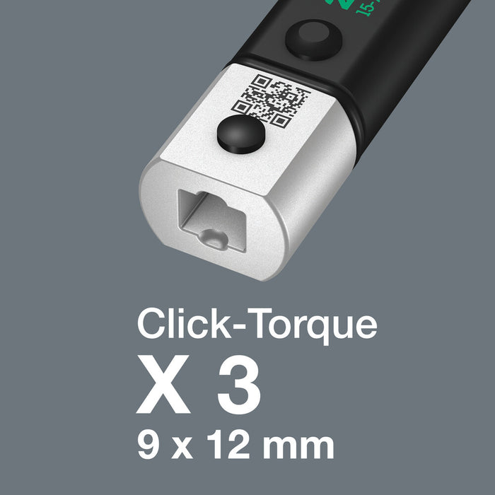 Wera Click-Torque X 3 torque wrench for insert tools, 20-100 Nm, 9x12 x 20-100 Nm 05075653001, view 3
