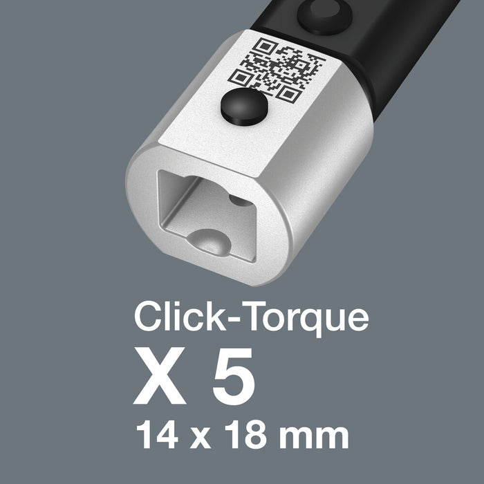 Wera Click-Torque X 5 torque wrench for insert tools, 60-300 Nm, 14x18 x 60-300 Nm 05075655001, view 3