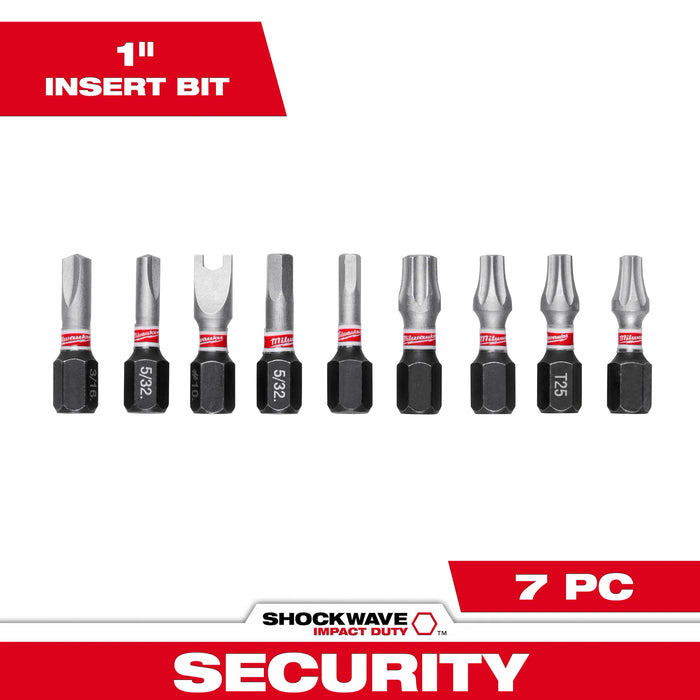 Milwaukee Shockwave Assorted 1 in. L Impact Security Insert Bit Set Steel 9 pc 48-32-4620, main product view