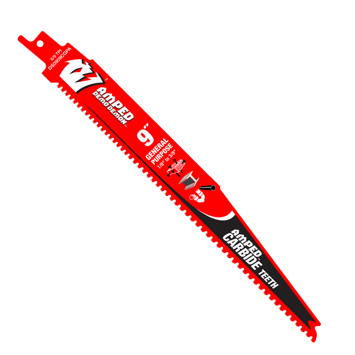 Diablo DS0909CGPA 9" 6/9TPI AMPED™ Demo Demon™ Carbide Teeth Reciprocating Saw Blade for General Purpose Cuts - Main image