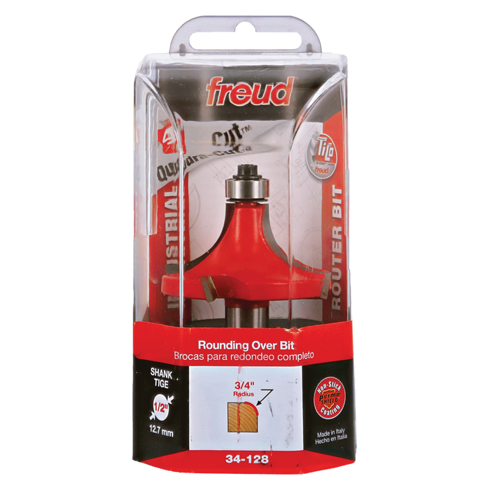 Freud 34-128 3/4" Quadra-Cut Radius Rounding Over Bit - Package image