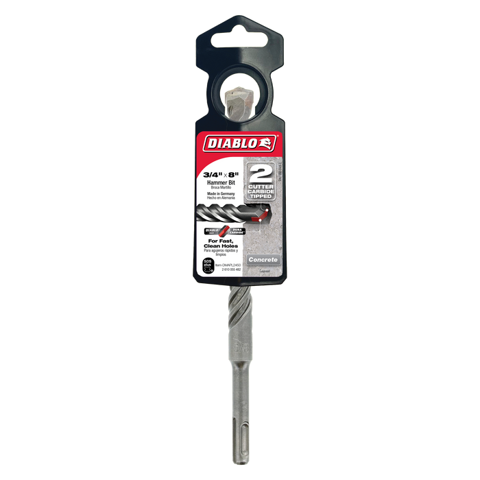 Diablo DMAPL2450 3/4" x 6" x 8" SDS-Plus 2-Cutter Carbide-Tipped Hammer Drill Bit - Package image