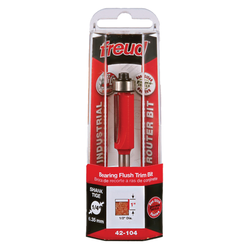 Freud 42-104 1/2" (Dia.) Bearing Flush Trim Bit - Package image