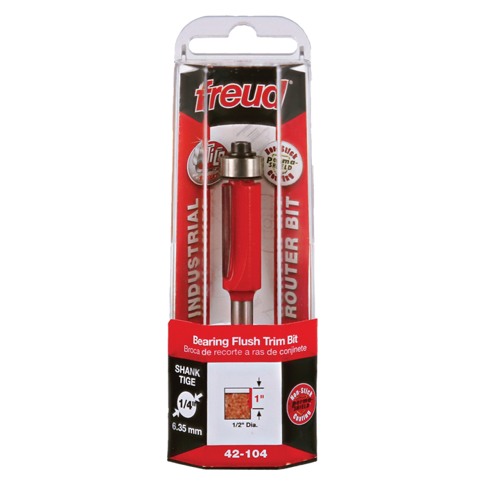 Freud 42-104 1/2" (Dia.) Bearing Flush Trim Bit - Package image
