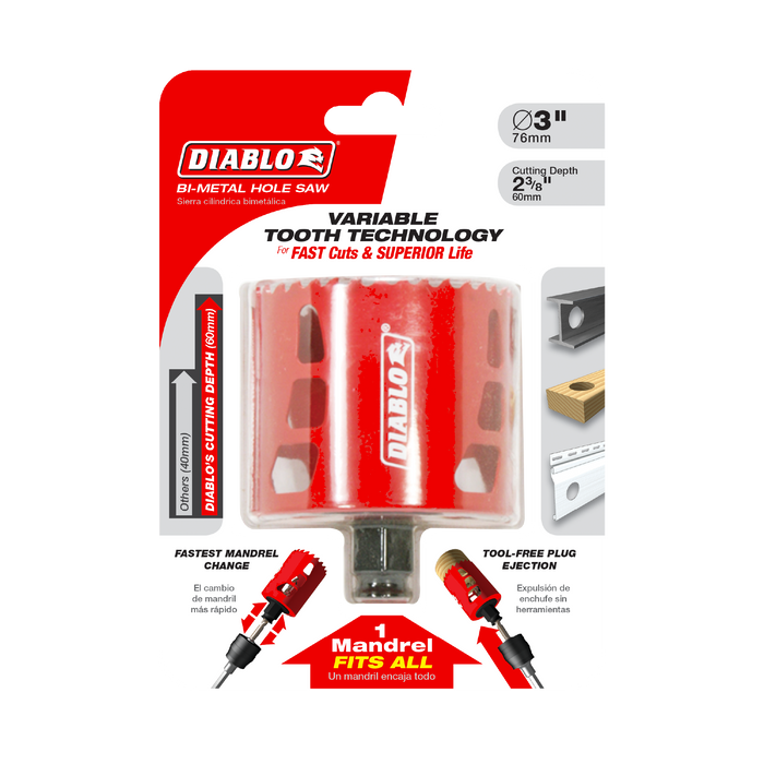 Diablo DHS3000 3" Bi-Metal Hole Saw - Package image