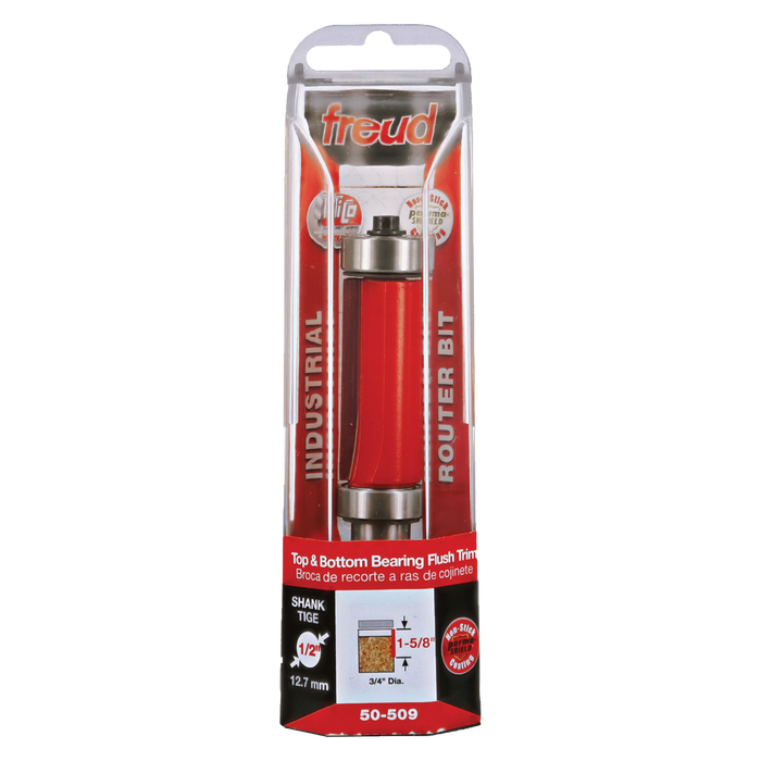 Freud 50-509 3/4" (Dia.) Top & Bottom Bearing Flush Trim Bit - Package image