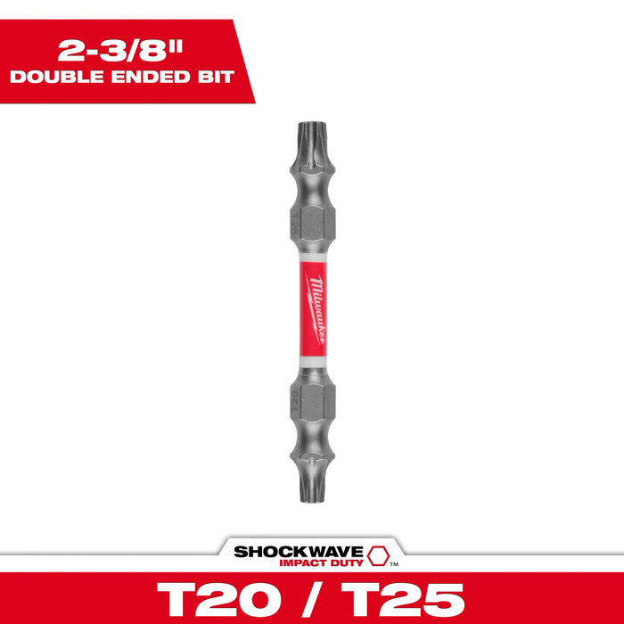 Milwaukee Shockwave Torx T20/T25 X 2-3/8 in. L Impact Double-Ended Power Bit Steel 1 pc 48-32-4313, main product view