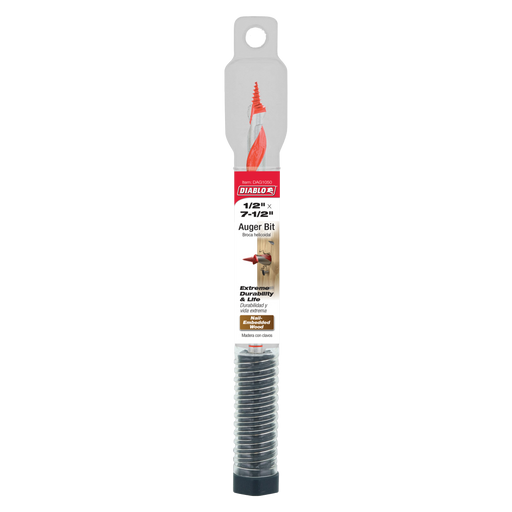 Diablo DAG1050 1/2" x 7-1/2" Auger Bit for Wood & Nail-Embedded Wood - Package image