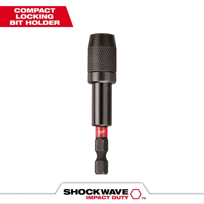 Milwaukee Shockwave 2.88 in. Alloy Steel Impact Magnetic Locking Bit Holder 1/4 in. Hex Shank 1 pc 48-32-4531, main product view