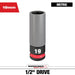 Milwaukee SHOCKWAVE™ Impact Duty 1/2 Drive 19MM Metric Lug Nut Wheel Socket, 49-66-7804, main product view