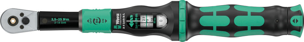 Click-Torque Lock A 6 R/L Torque wrench, adjustable, Torque Lock function, continuous bit mounting (1/4"), 2.5-25 Nm