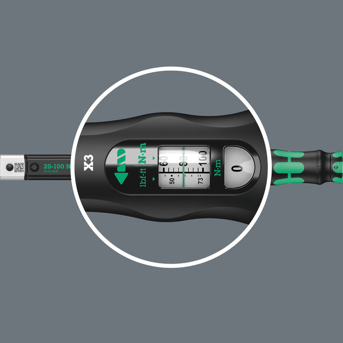 Wera Click-Torque X 3 torque wrench for insert tools, 20-100 Nm, 9x12 x 20-100 Nm 05075653001, view 5