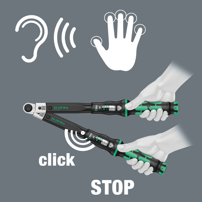 Wera Click-Torque X 3 torque wrench for insert tools, 20-100 Nm, 9x12 x 20-100 Nm 05075653001, view 7