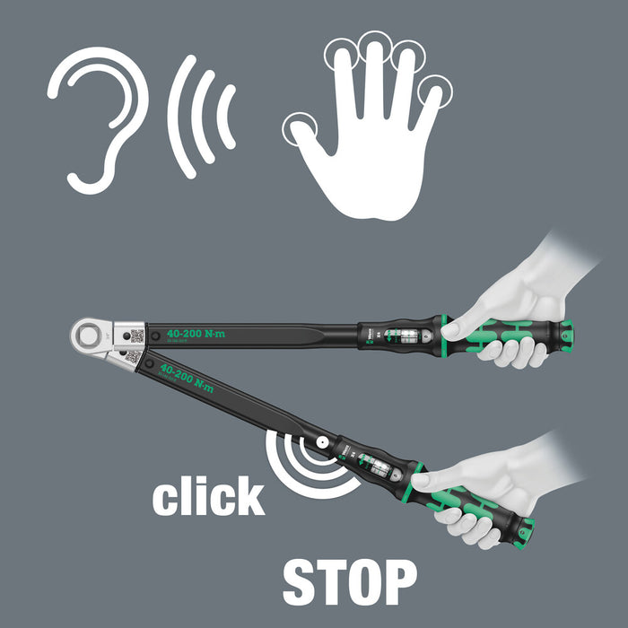 Wera Click-Torque X 4 torque wrench for insert tools, 40-200 Nm, 14x18 x 40-200 Nm 05075654001, view 7