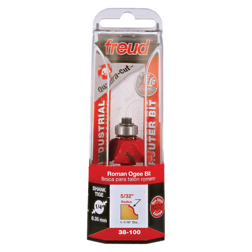 Freud 38-100 1-1/16"  (Dia.) Quadra-Cut Roman Ogee Bit - Package image