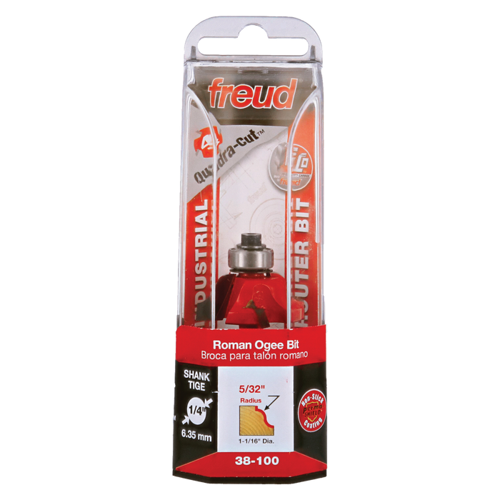 Freud 38-100 1-1/16"  (Dia.) Quadra-Cut Roman Ogee Bit - Package image