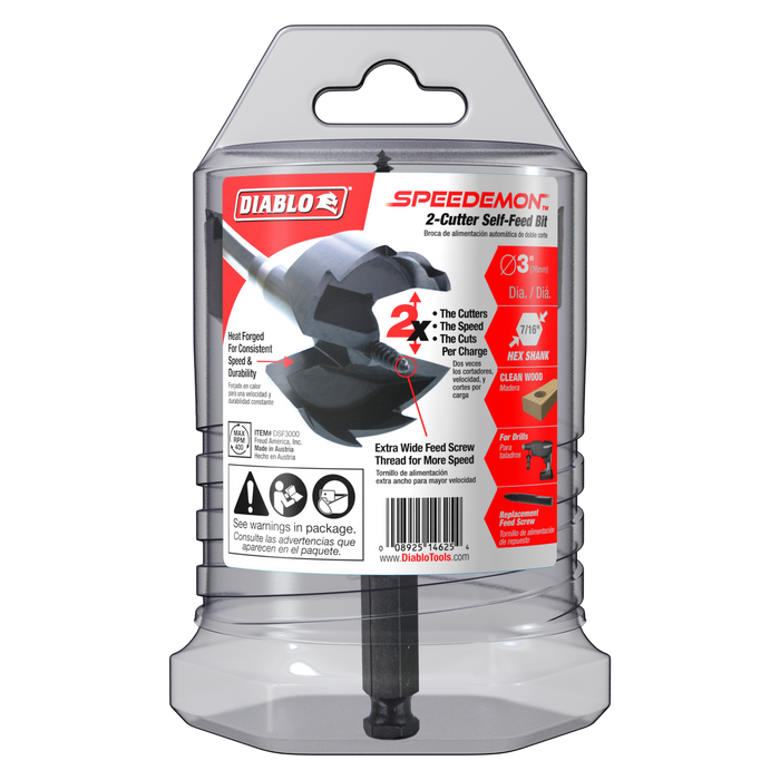 Diablo DSF3000 3" SPEEDemon™ 2-Cutter Self-Feed Bit - Package image