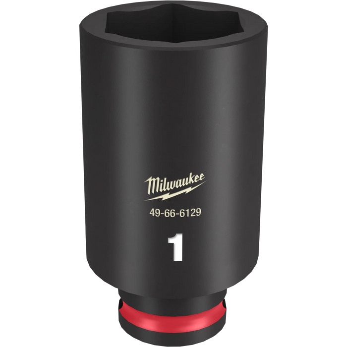Milwaukee SHOCKWAVE Impact Duty Socket 3/8in Drive 1in Deep 6 Point 49-66-6129, main product view