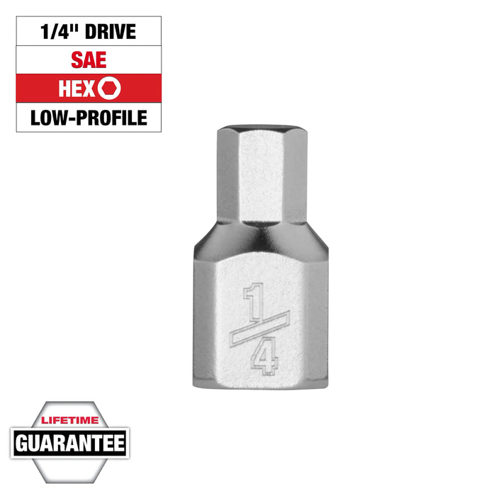Milwaukee 1/4in. Drive 1/4in. Low-Profile Hex Bit Socket, 45-34-1125, main product view
