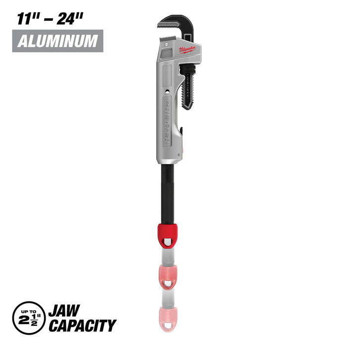 Milwaukee CHEATER™ Aluminum Adaptable Pipe Wrench, 48-22-7318, main product view