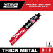 Milwaukee Torch Sawzall Nitrus Carbide Blade 8 TPI 1 pc 48-00-5261, main product view