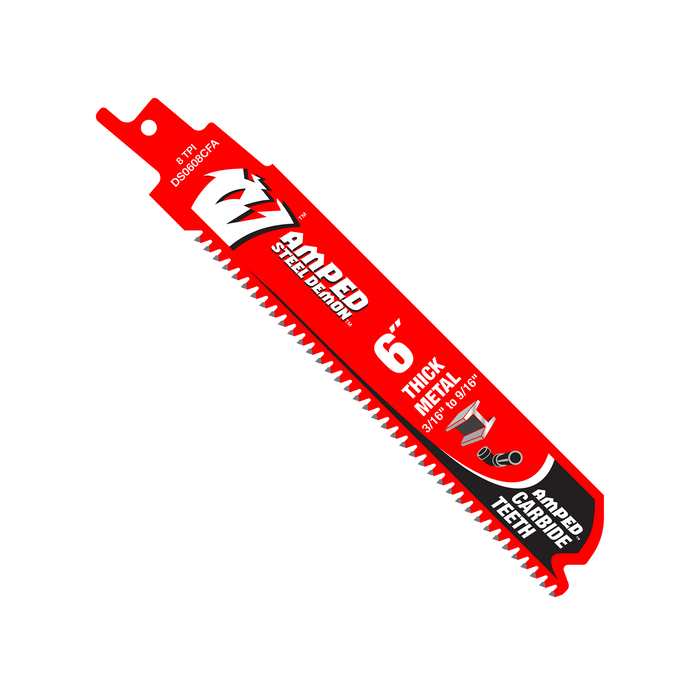 Diablo DS0608CFA 6" 8TPI AMPED™ Steel Demon™ Carbide Teeth Reciprocating Saw Blade for Thick Metal - Main image