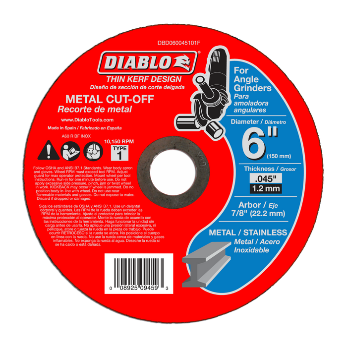 Diablo DBD060045101F 6" Metal Cut-Off Disc - Main image