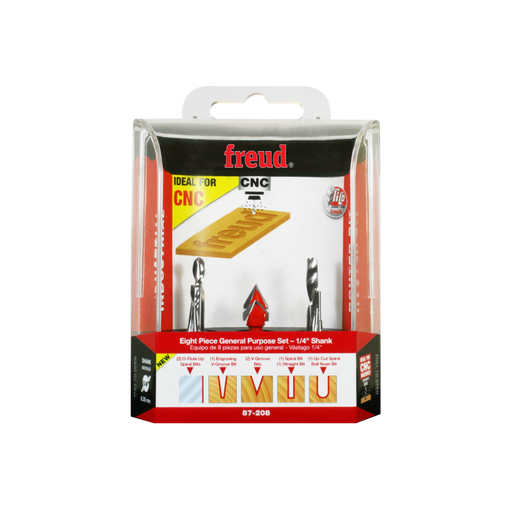 Freud 87-208 8 Piece CNC Router Bit General Purpose Set - Package image