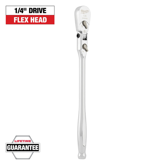 Milwaukee 1/4 in. drive SAE Flex Head Ratchet 90 teeth 48-22-9009, main product view