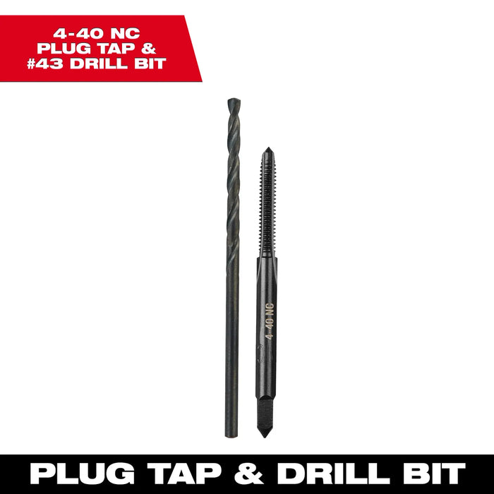 Milwaukee 4-40 NC Straight Flute Plug Tap & #43 Drill Bit 49-57-5508