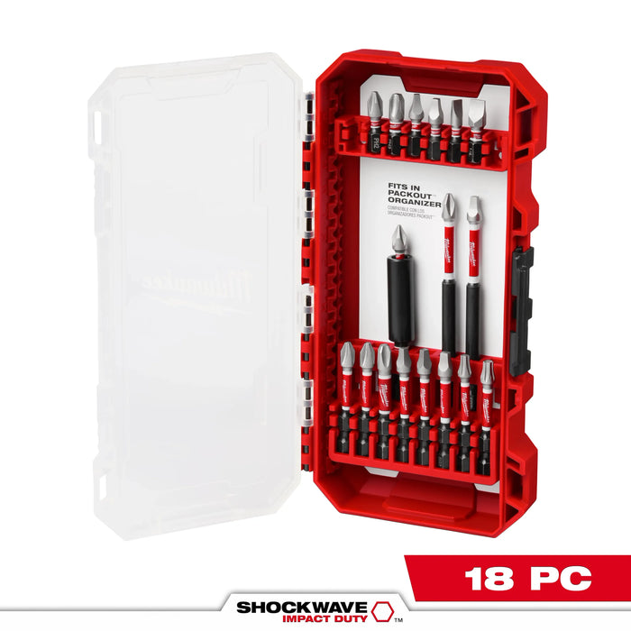 Milwaukee Shockwave Assorted 1/4 in. hex Impact Driver Bit Set 18 pc 48-32-4403, main product view