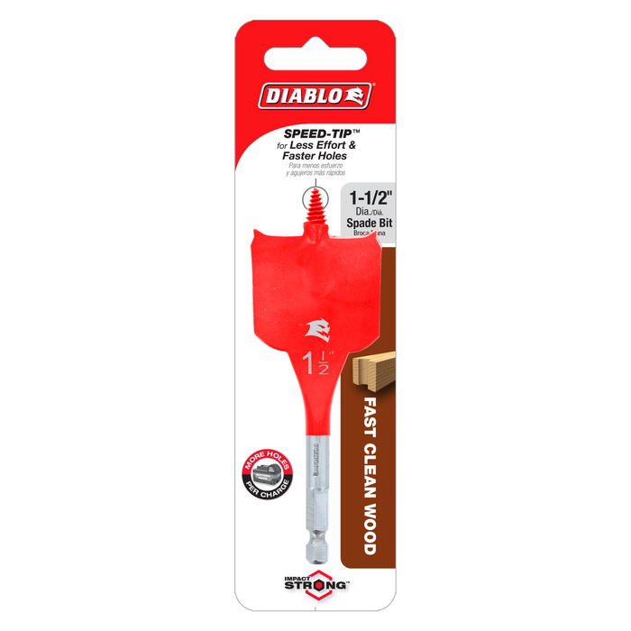 Diablo DSP1090 1-1/2" x 4" Spade Bit for Wood - Package image