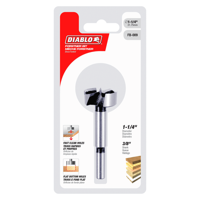Diablo FB-009 1-1/4" Forstner Bit for Wood - Package image