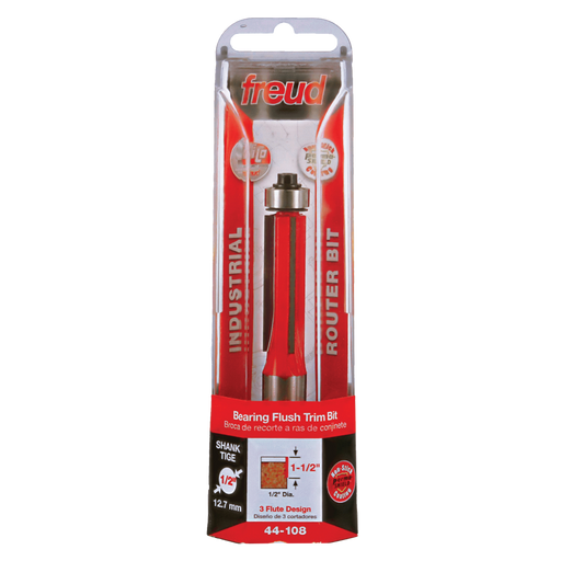 Freud 44-108 1/2" (Dia.) Bearing Flush Trim Bit - Package image