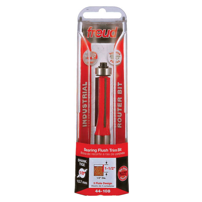 Freud 44-108 1/2" (Dia.) Bearing Flush Trim Bit - Package image