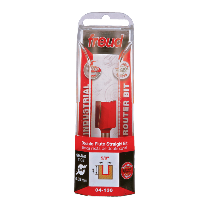 Freud 04-136 5/8" (Dia.) Double Flute Straight Bit - Package image