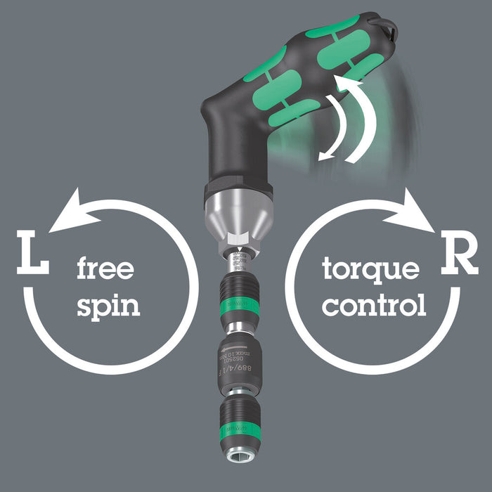 Wera 889/4/1 F Rapidaptor free-running bit holder for torque screwdrivers with pistol handle, 1/4" x 64 mm 05052501001, view 4