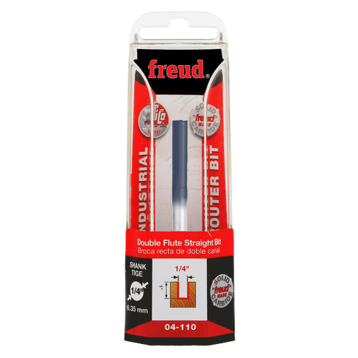 Freud 04-110 1/4" (Dia.) Double Flute Straight Bit - Package image