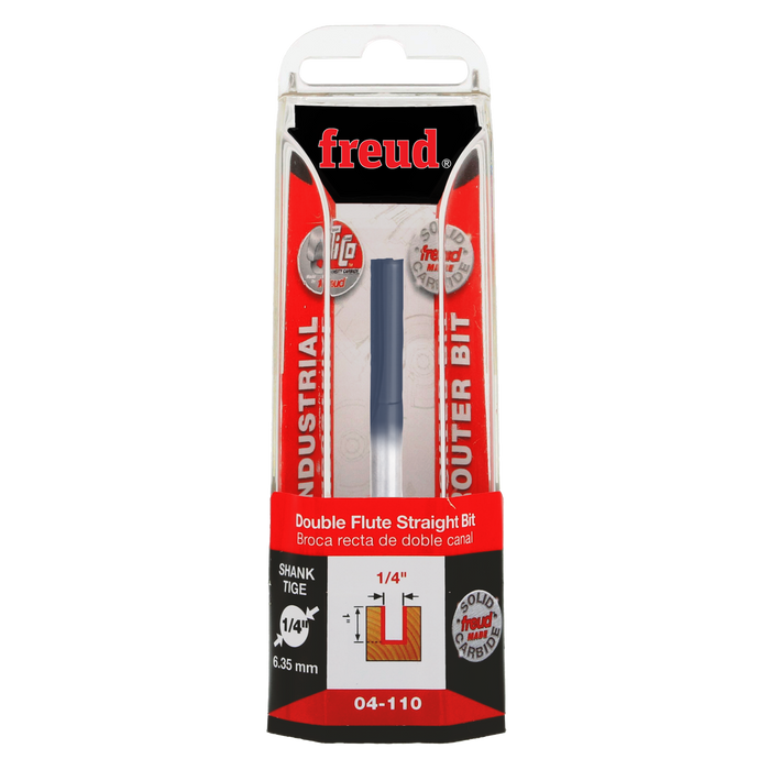 Freud 04-110 1/4" (Dia.) Double Flute Straight Bit - Package image