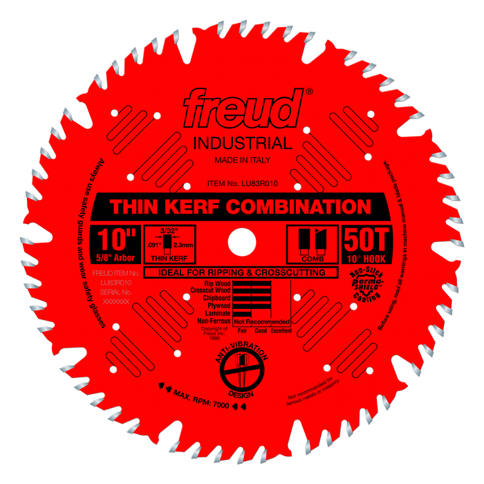 Freud LU83R010 10" Thin Kerf Combination Blade - Main image