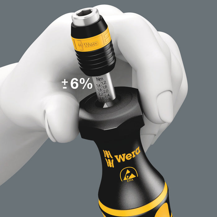 Wera Series 7400 ESD Kraftform adjustable torque screwdrivers (2.5-29.0 in.lbs.) with Rapidaptor quick-release chuck, 7446 ESD x 11-29 in. lbs. 05074734001, view 8