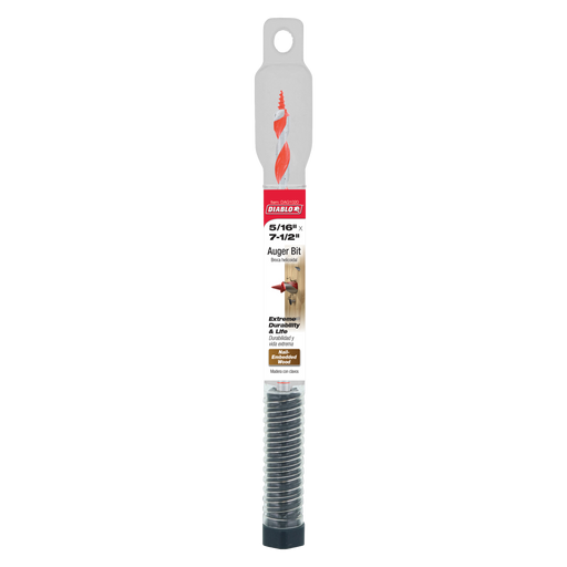 Diablo DAG1020 5/16" x 7-1/2" Auger Bit for Wood & Nail-Embedded Wood - Package image