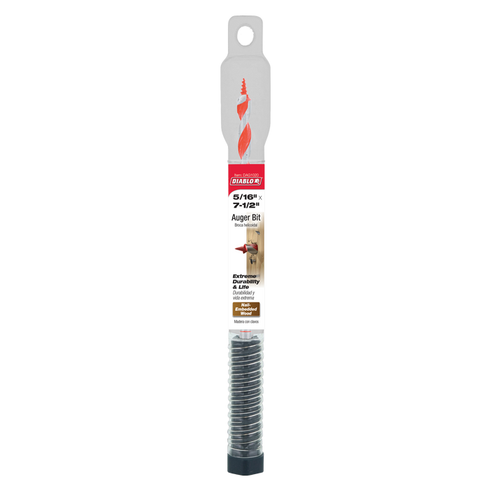 Diablo DAG1020 5/16" x 7-1/2" Auger Bit for Wood & Nail-Embedded Wood - Package image