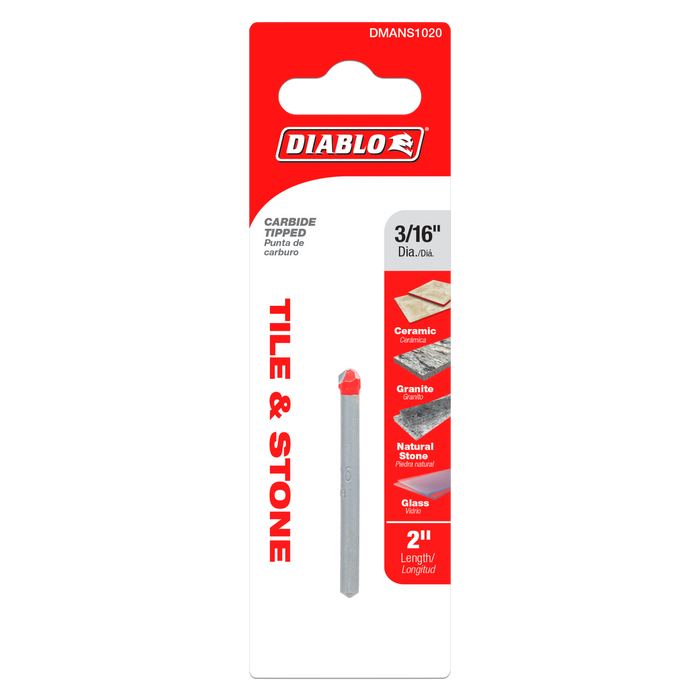 Diablo DMANS1020 3/16" Tile & Stone Carbide Tipped Drill Bit - Package image