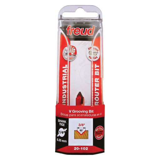 Freud 20-102 3/8" (Dia.) 90° V Grooving Bit - Package image