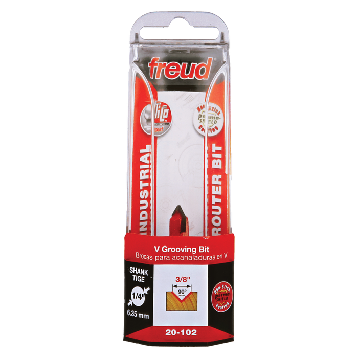Freud 20-102 3/8" (Dia.) 90° V Grooving Bit - Package image