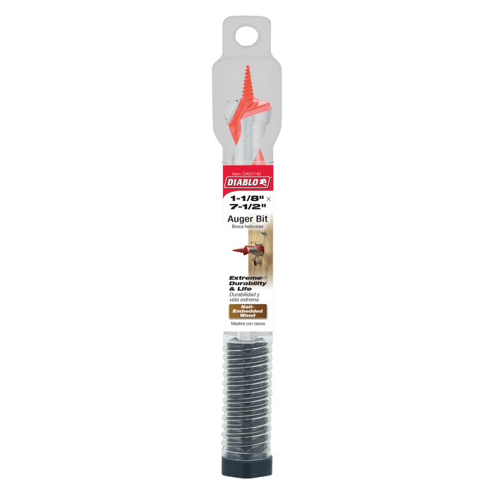 Diablo DAG1140 1-1/8" x 7-1/2" Auger Bit for Wood & Nail-Embedded Wood - Package image